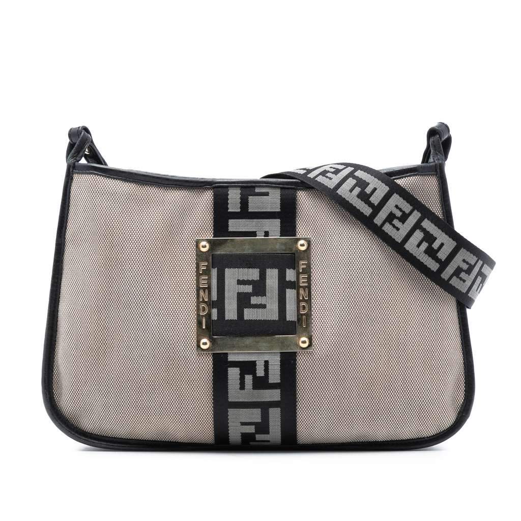 Fendi Canvas Zucca Crossbody Brown Canvas Very good - Front View