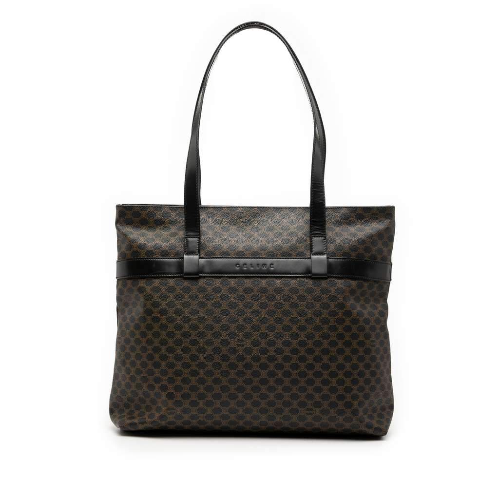 Celine Macadam Coated Canvas Tote Black Canvas Very good - Front View