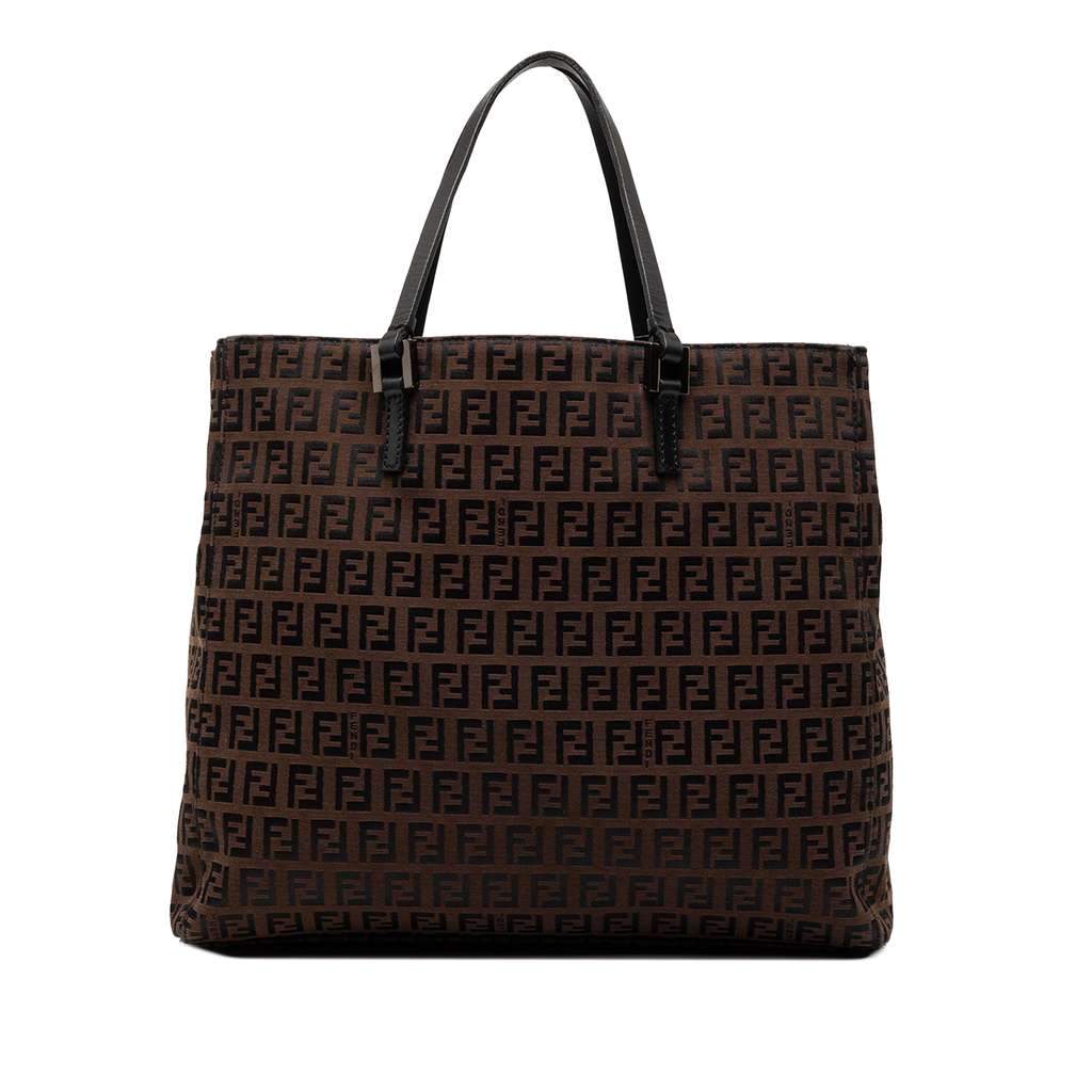 Fendi Zucchino Canvas Tote Brown Canvas Very good - Front View