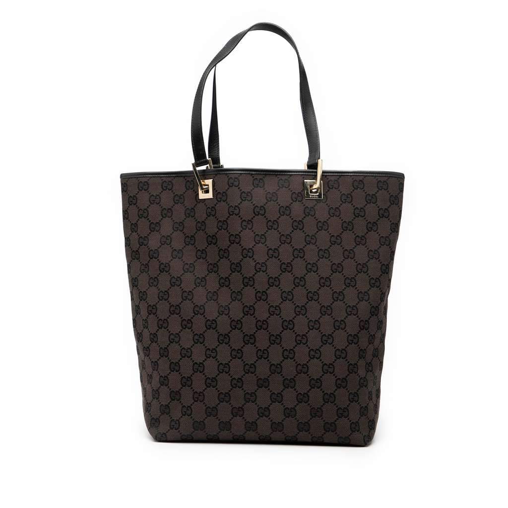 Gucci GG Canvas Tote Brown Canvas Good - Front View