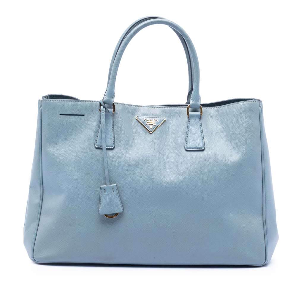 Prada Large Saffiano Lux Galleria Tote Blue Leather Good condition - Front View