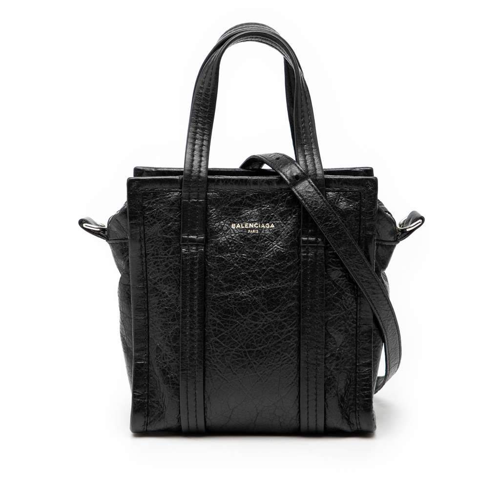 Balenciaga Lambskin Bazar Shopper Satchel XXS Black Leather Good condition - Front View