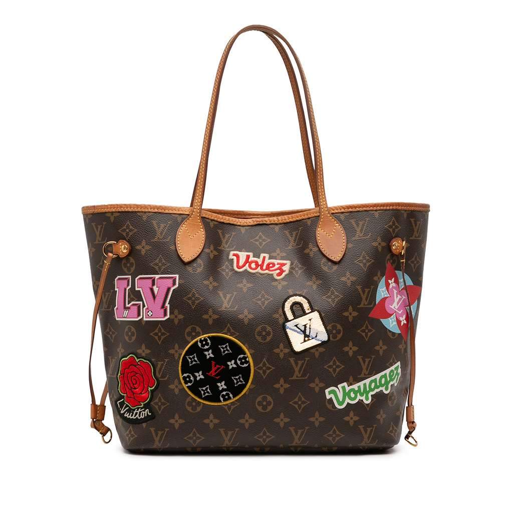 Louis Vuitton Monogram Patches Neverfull MM Brown Very good condition - Front View