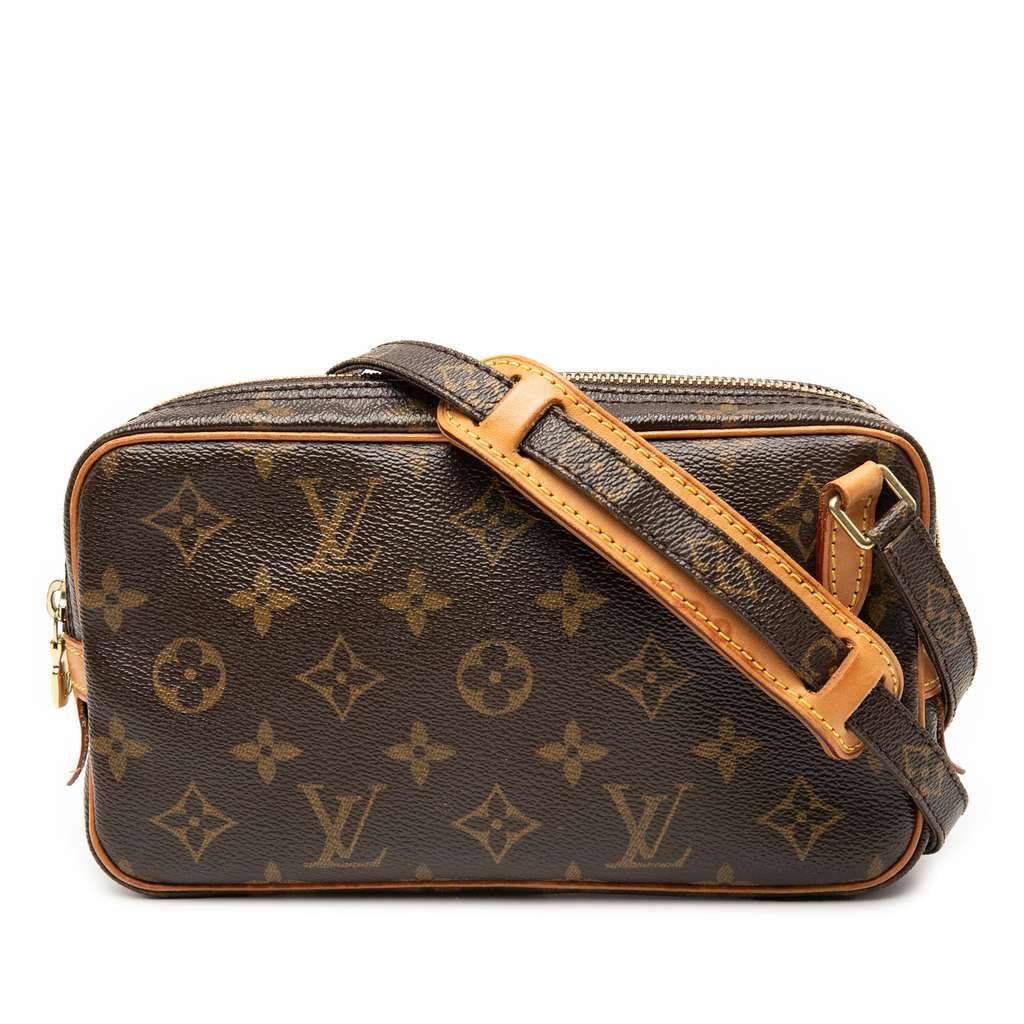 Louis Vuitton Monogram Pochette Marly Bandouliere Brown Good - Front View