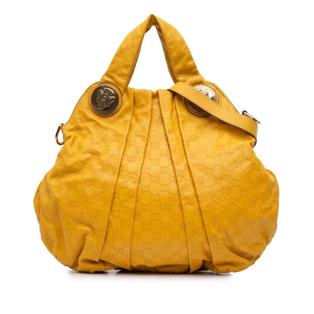 Gucci Large Guccissima Hysteria Satchel Yellow Leather Very good condition - Front View
