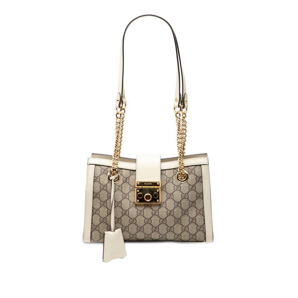 Gucci Small GG Supreme Padlock Tote Brown Canvas Very good - Front View