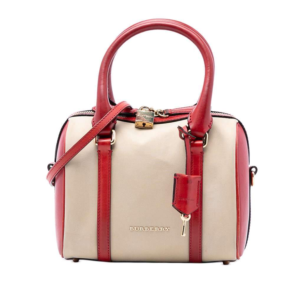 Burberry Small Canvas Alchester Bowling Bag Brown Canvas Very good - Front View