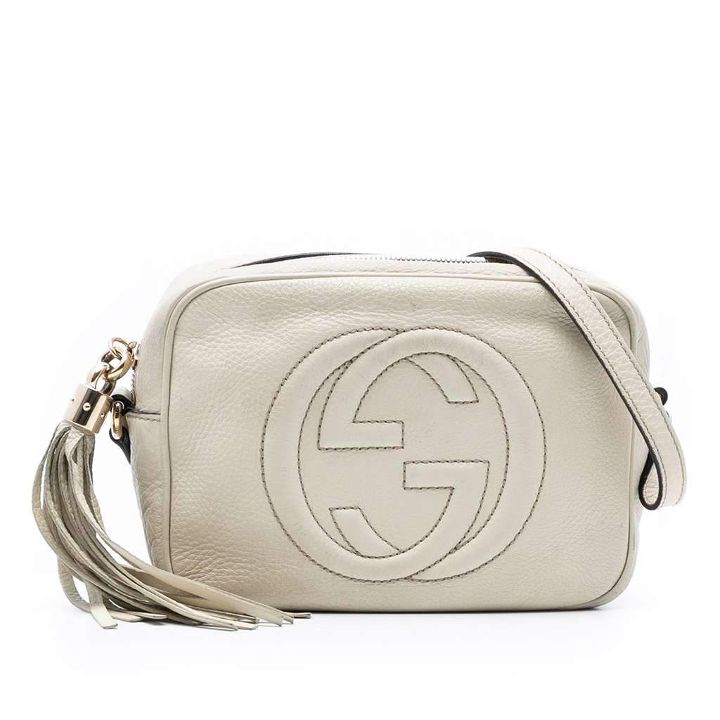 Gucci Leather Soho Disco Crossbody White Leather Very good - Front View