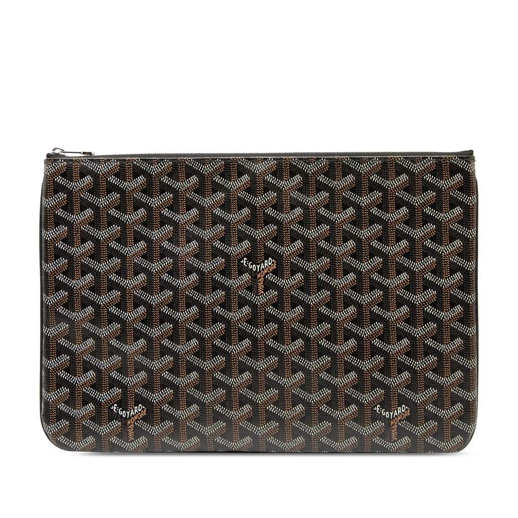 Goyard Goyardine Senat MM Black Canvas Good - Front View