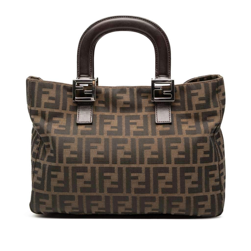 Fendi Small Zucca Canvas Twins Tote Brown Canvas Very good - Front View