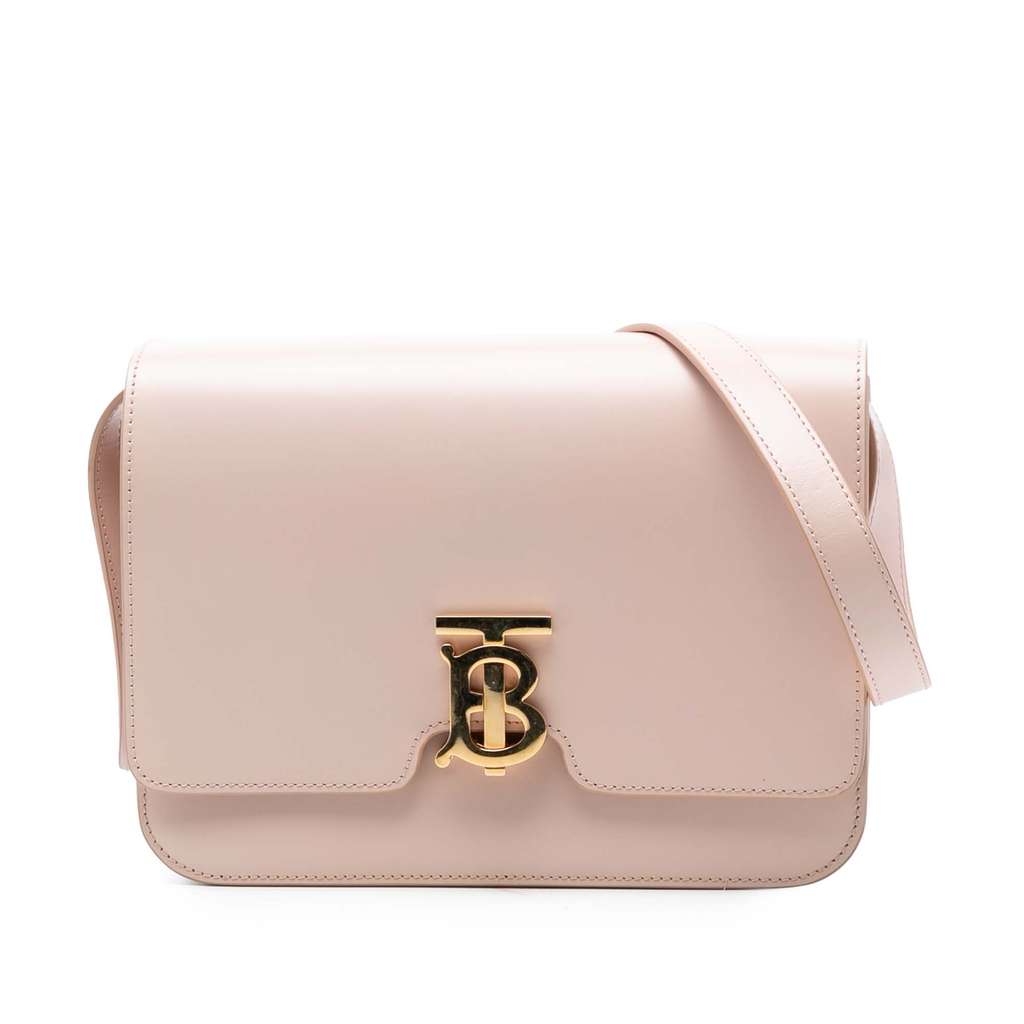 Burberry Medium Smooth Calfskin TB Monogram Crossbody Pink Leather Very good - Front View