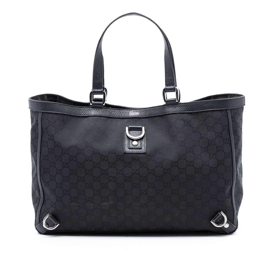 Gucci GG Canvas Abbey D Ring Tote Black Canvas Very good - Front View