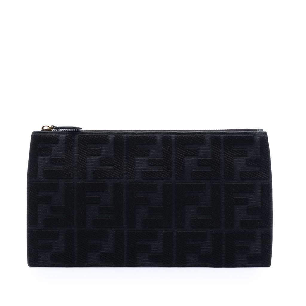 Fendi Zucca Canvas Clutch Black Canvas Very good - Front View