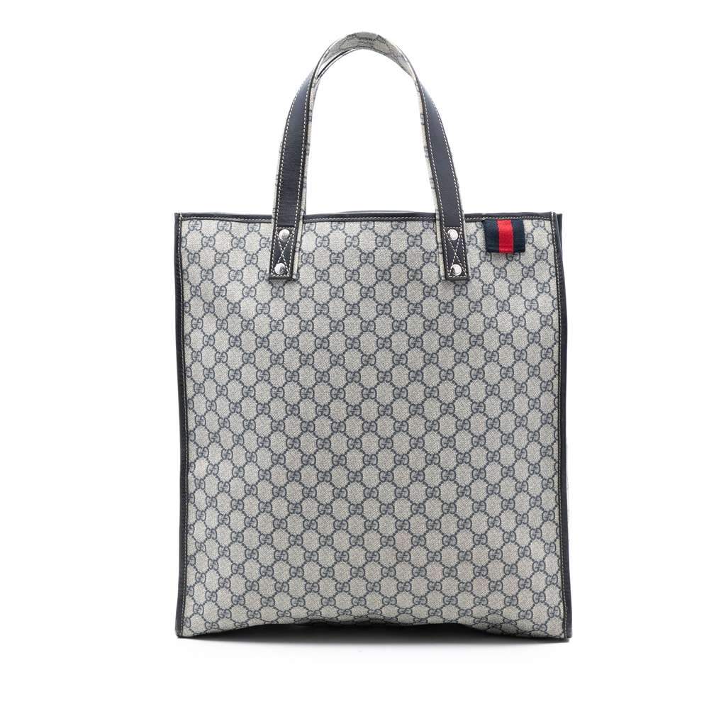 Gucci GG Supreme Web Tote Brown Canvas Very good condition - Front View