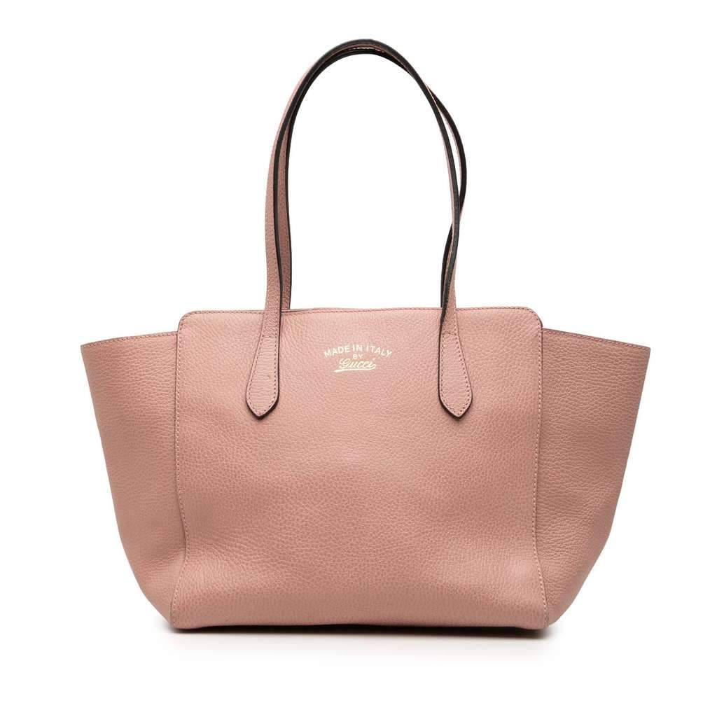 Gucci Medium Dollar Calfskin Swing Tote Pink Leather Very good - Front View