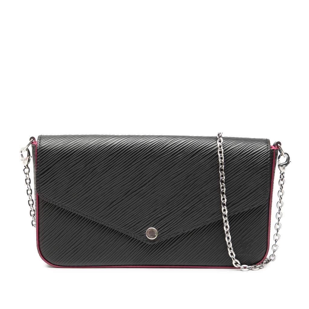 Louis Vuitton Epi Pochette Felicie Black Leather Very good - Front View