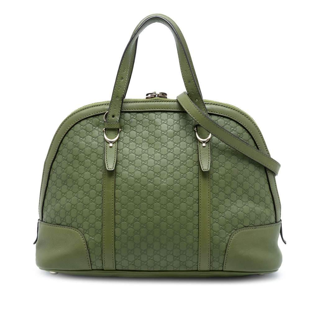 Gucci Medium Microguccissima Nice Dome Satchel Green Leather Very good - Front View