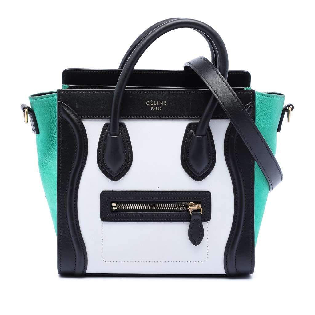 Celine Nano Tricolor Leather Luggage Tote White Leather Very good - Front View