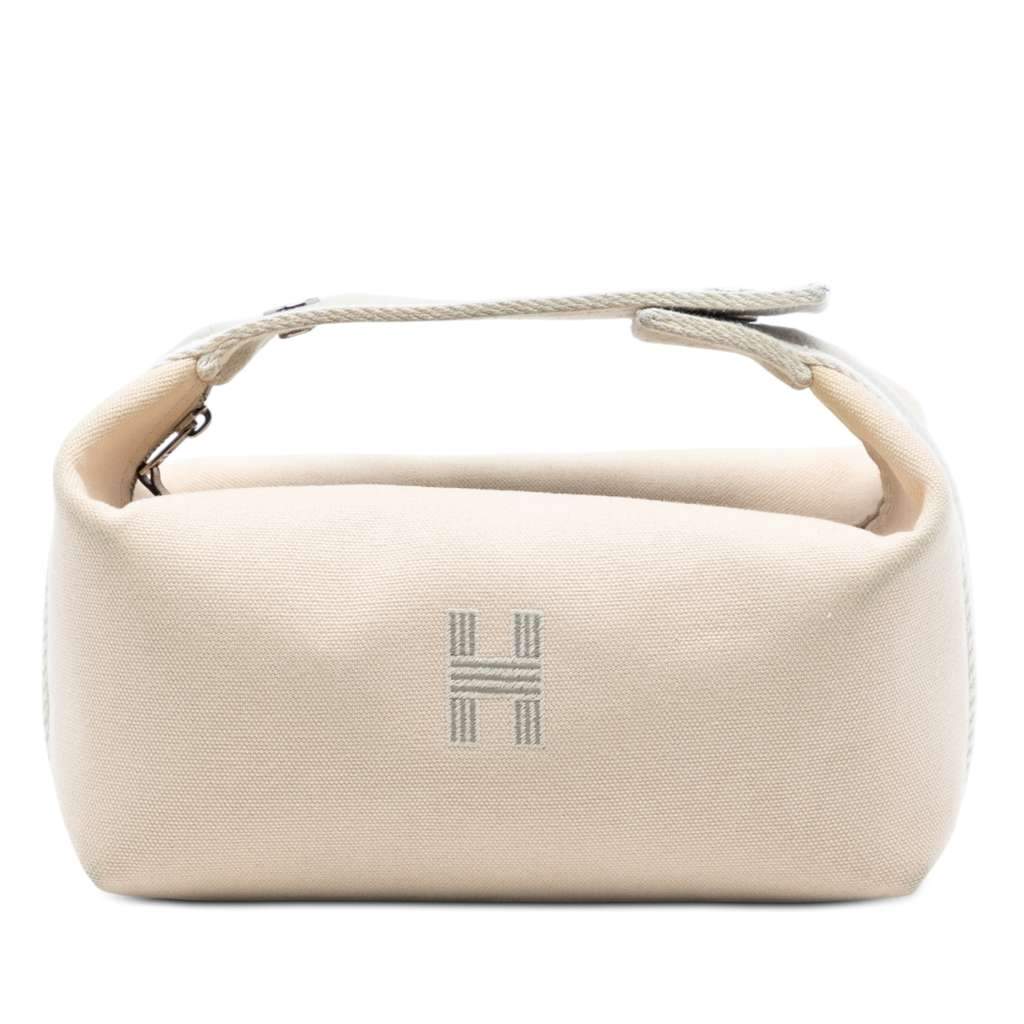 Hermès Small Toile Bride A Brac Case Brown Canvas Very good condition - Front View