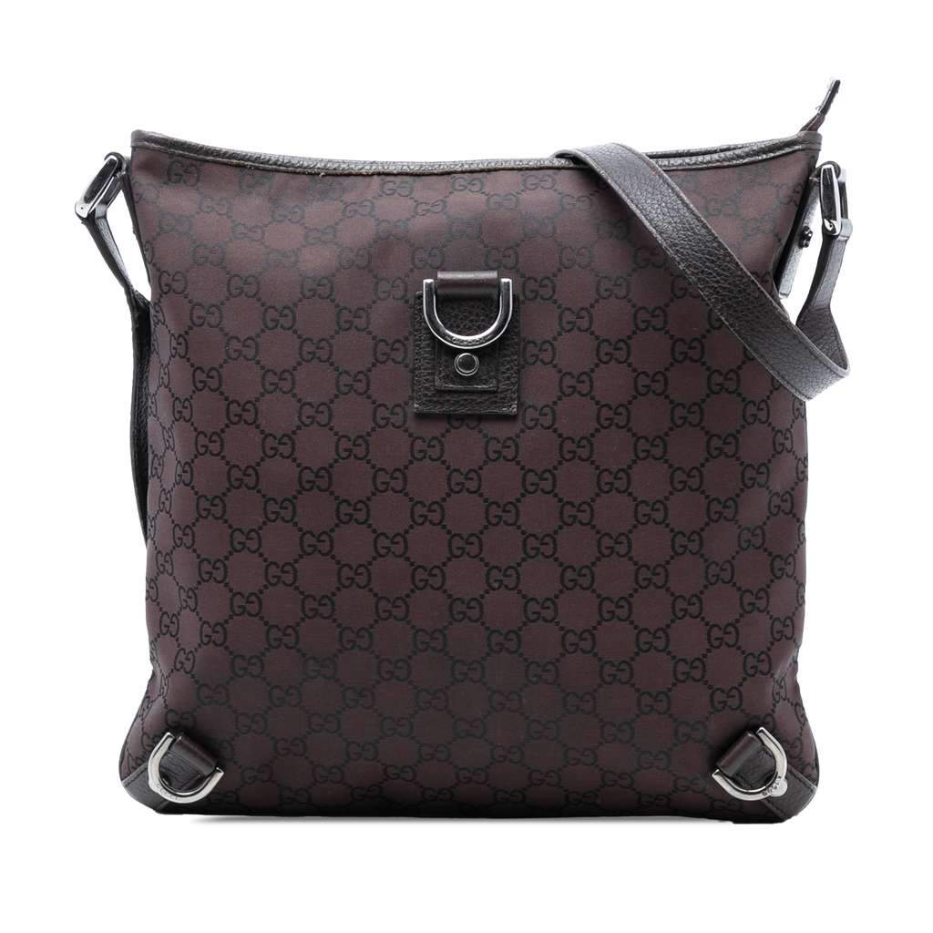 Gucci GG Nylon Abbey D Ring Crossbody Brown Very good - Front View