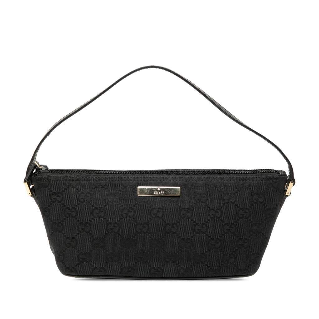 Gucci GG Canvas Boat Black Canvas Good condition - Front View