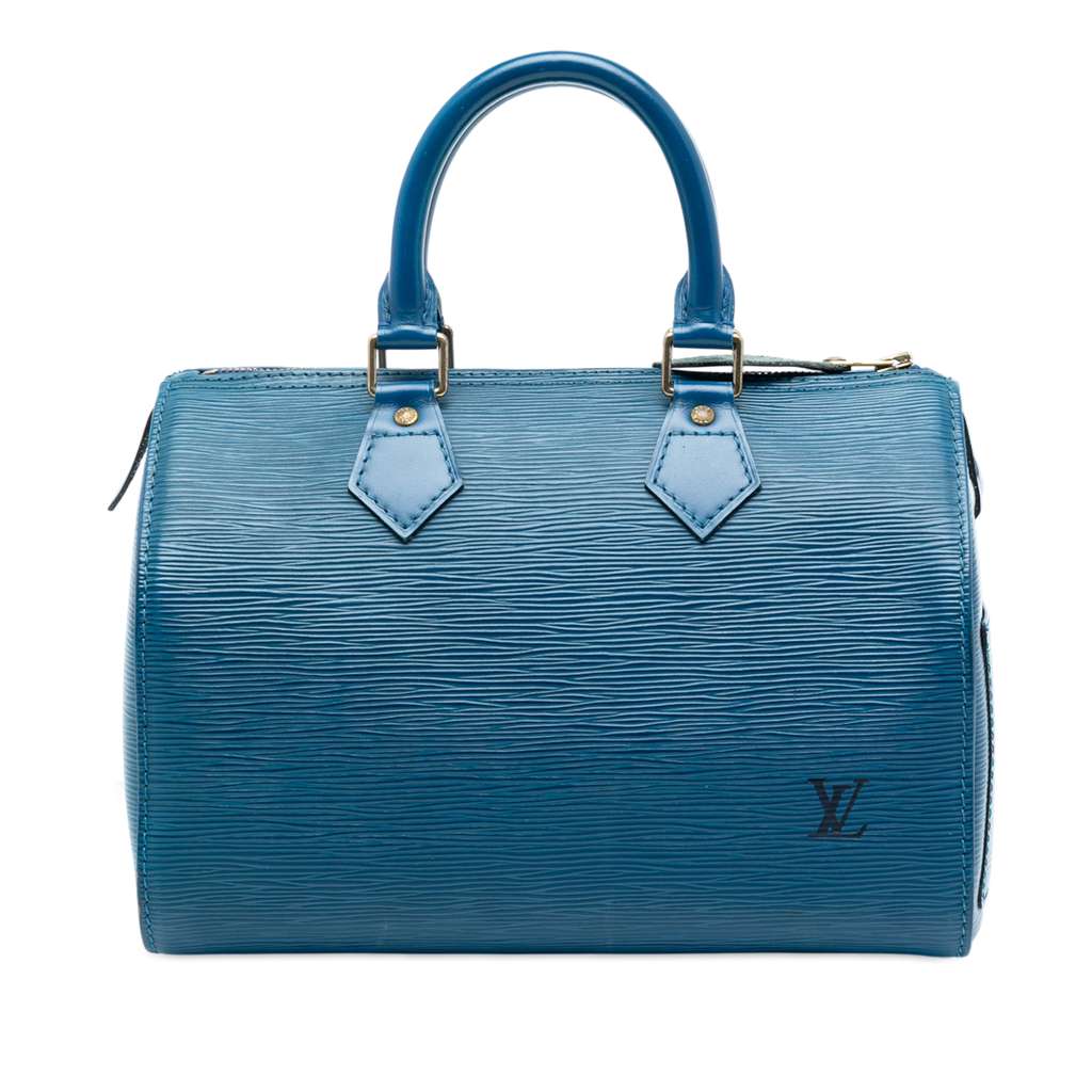 Louis Vuitton Epi Speedy 25 Blue Leather Good condition - Front View