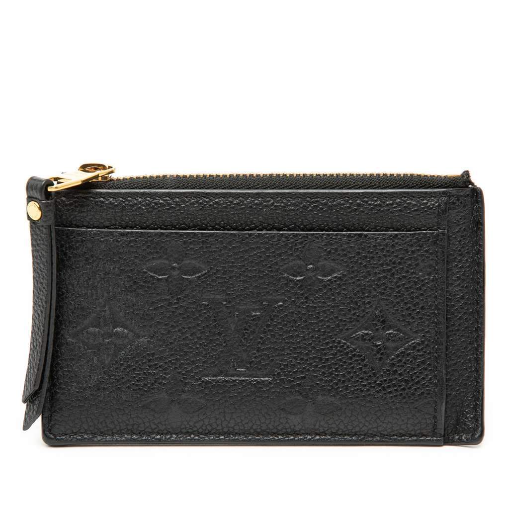 Louis Vuitton Monogram Empreinte Zipped Card Holder Black Leather Very good condition - Front View