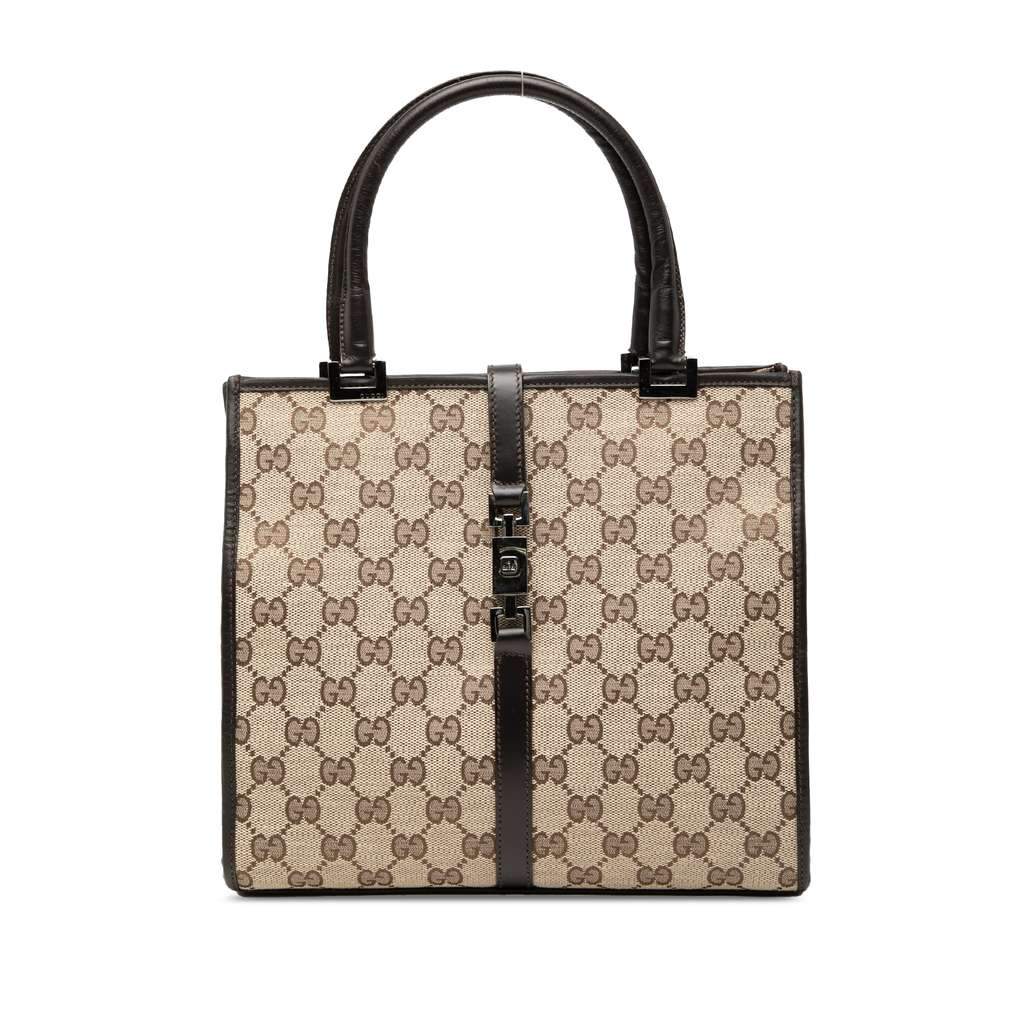 Gucci GG Canvas Jackie Handbag Brown Canvas Very good - Front View