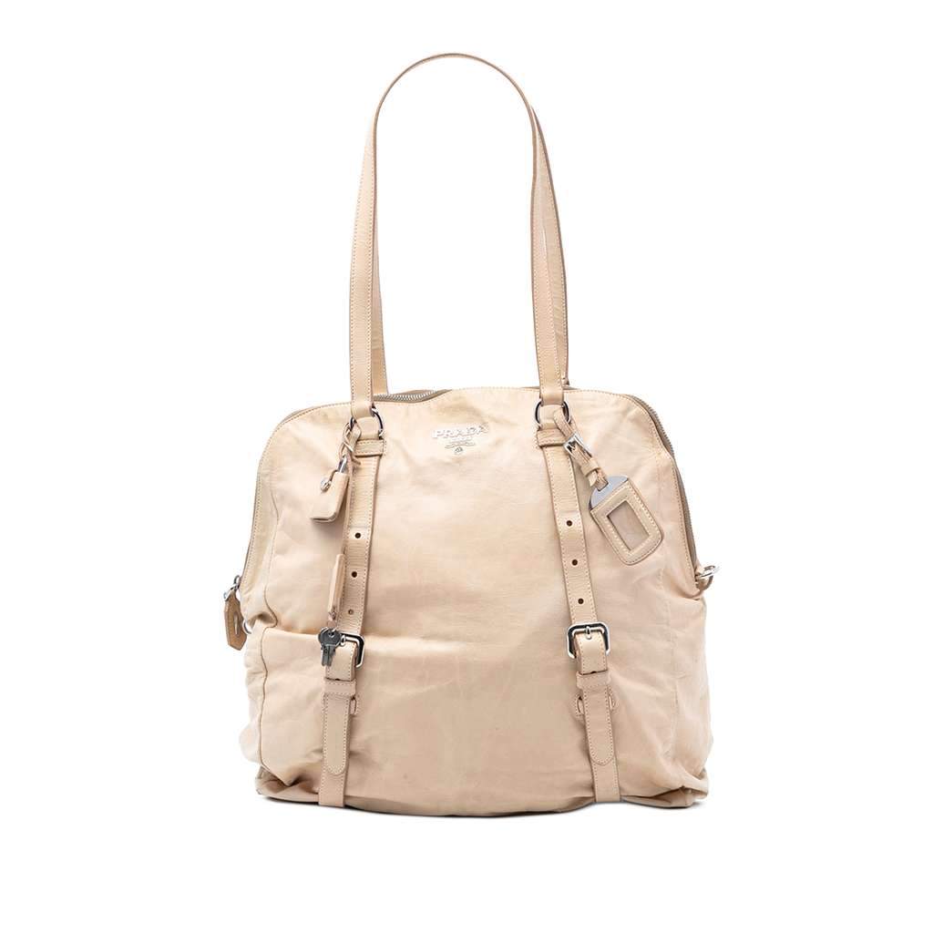 Prada Nappa New Look Tote Brown Leather Very good - Front View
