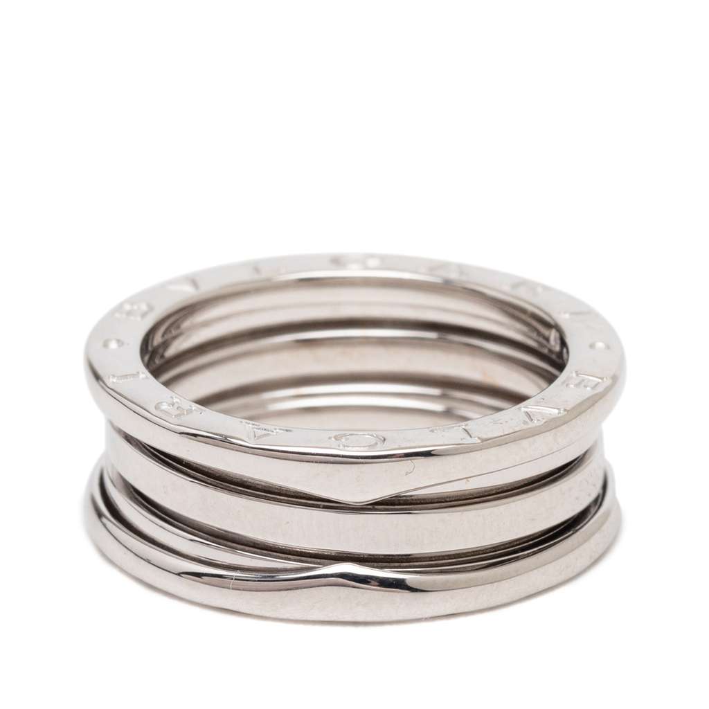 Bvlgari 18K White Gold B.Zero1 Three Band Ring Silver White Gold Very good condition - Front View