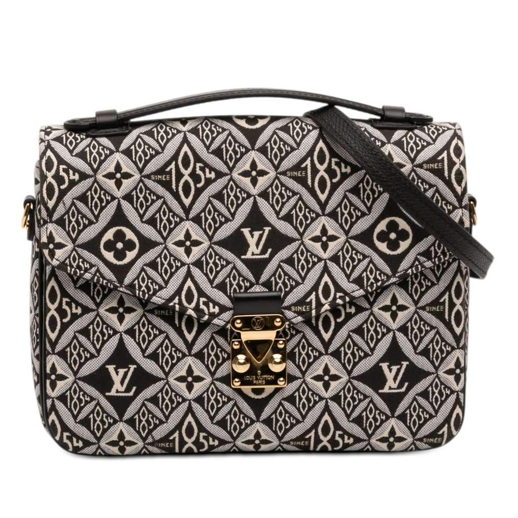 Louis Vuitton Monogram Jacquard Since 1854 Pochette Metis Black Canvas Very good - Front View