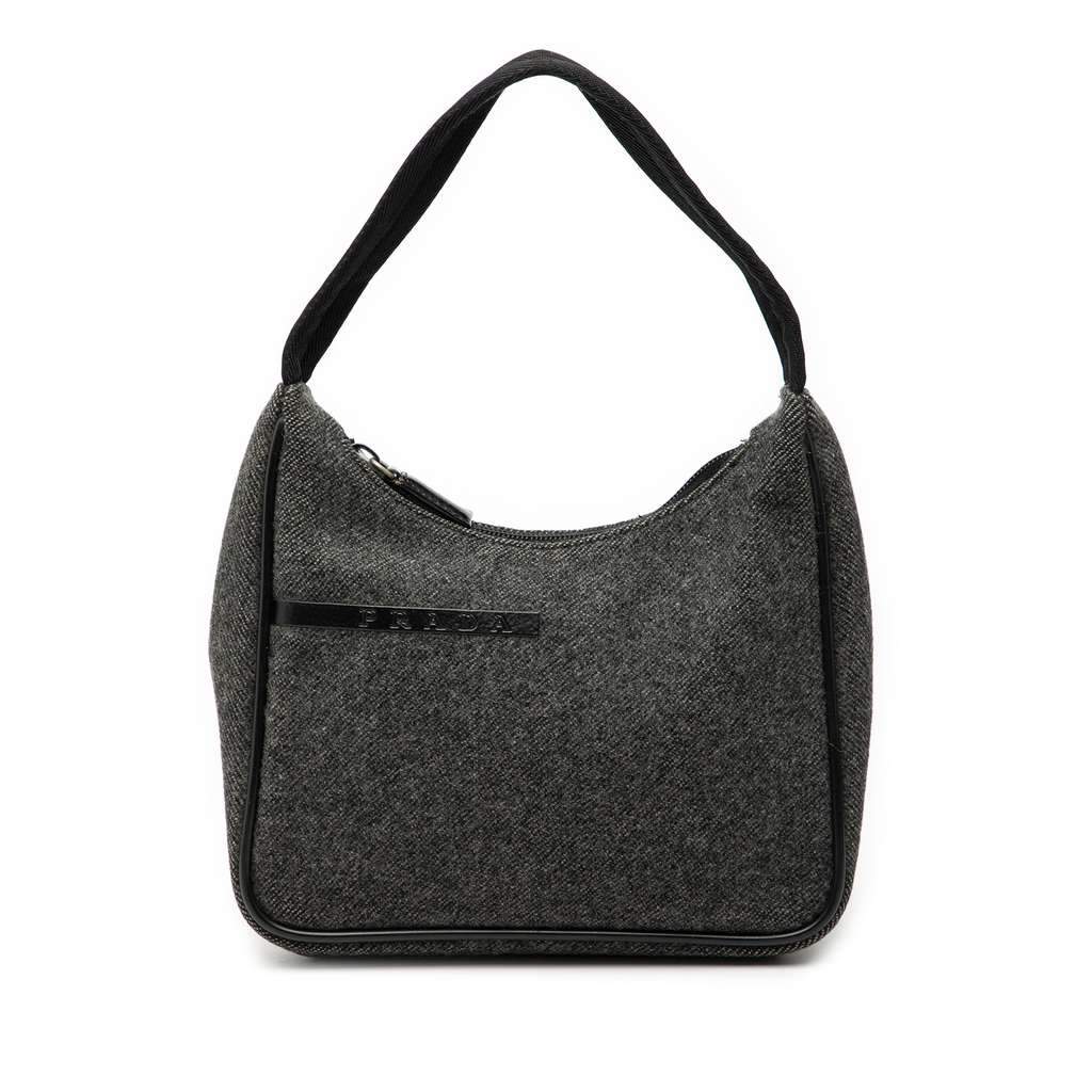 Prada Sports Line Wool Shoulder Bag Grey Wool Very good - Front View