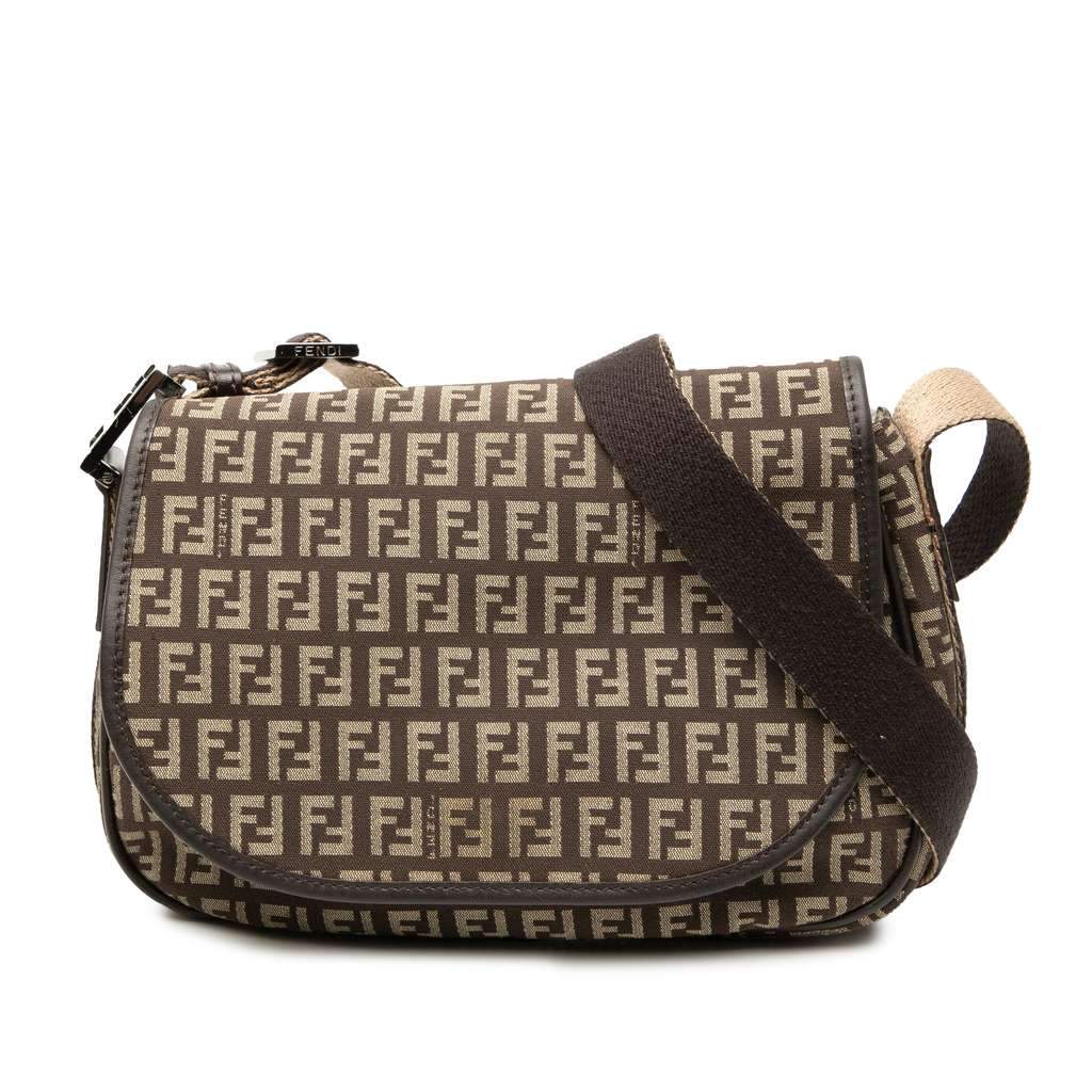 Fendi Zucchino Canvas Crossbody Brown Canvas Very good condition - Front View