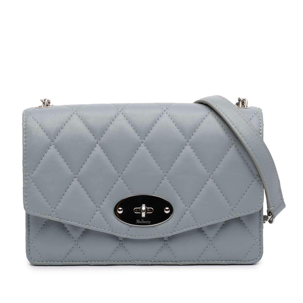 Mulberry Small Quilted Leather Darley Crossbody Blue Leather Very good condition - Front View