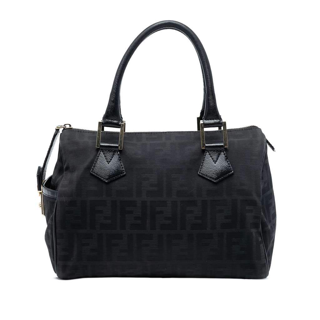 Fendi Zucca Canvas Boston Bag Black Canvas Very good condition - Front View