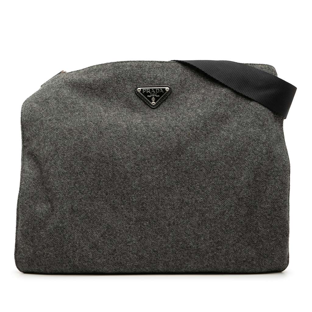 Prada Wool Crossbody Grey Wool Very good condition - Front View