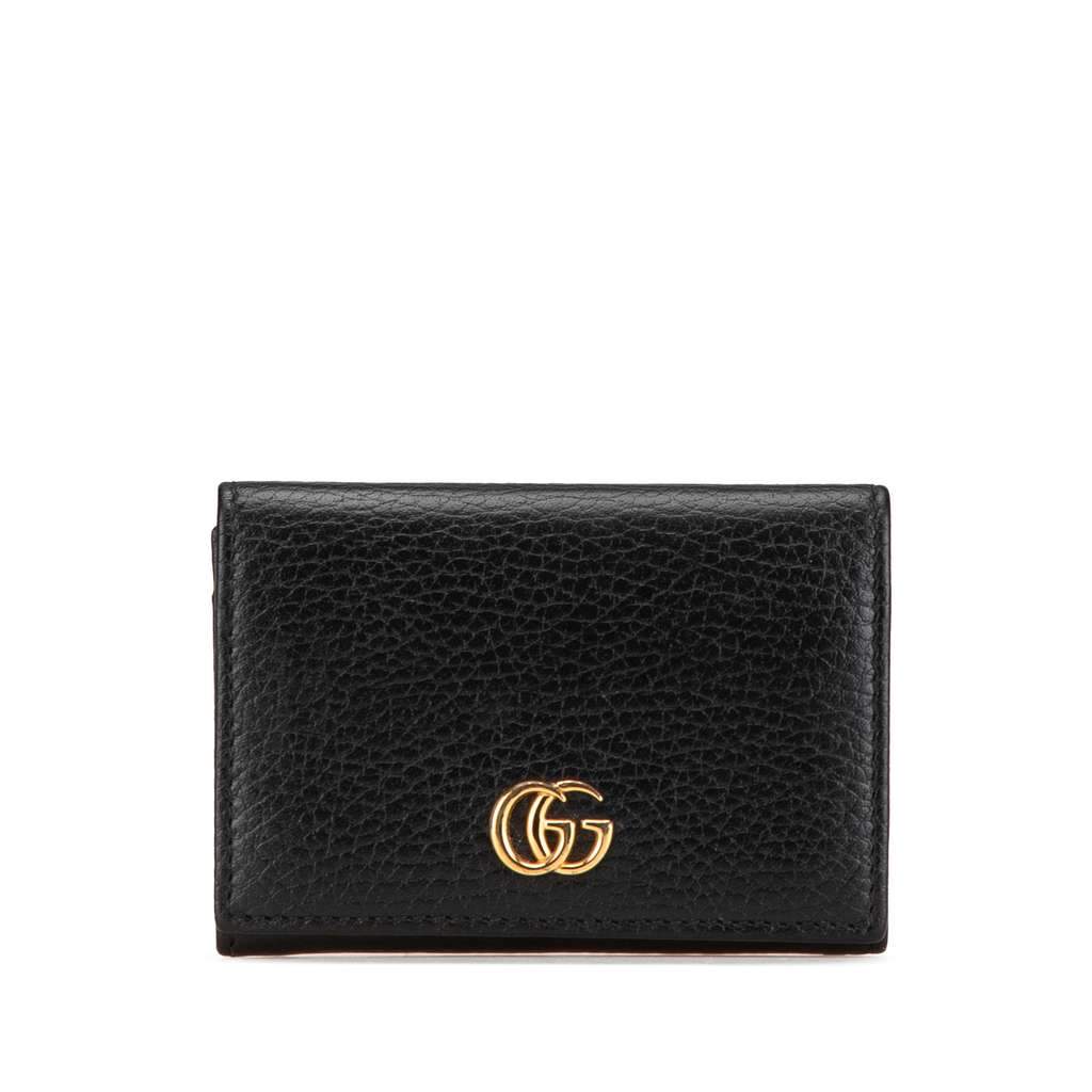 Gucci GG Marmont Leather Small Wallet Black Leather Very good condition - Front View