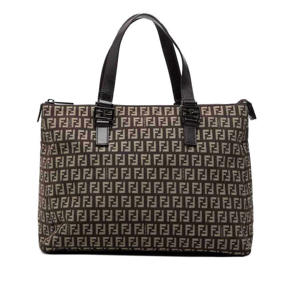 Fendi Zucchino Canvas Tote Brown Canvas Very good condition - Front View