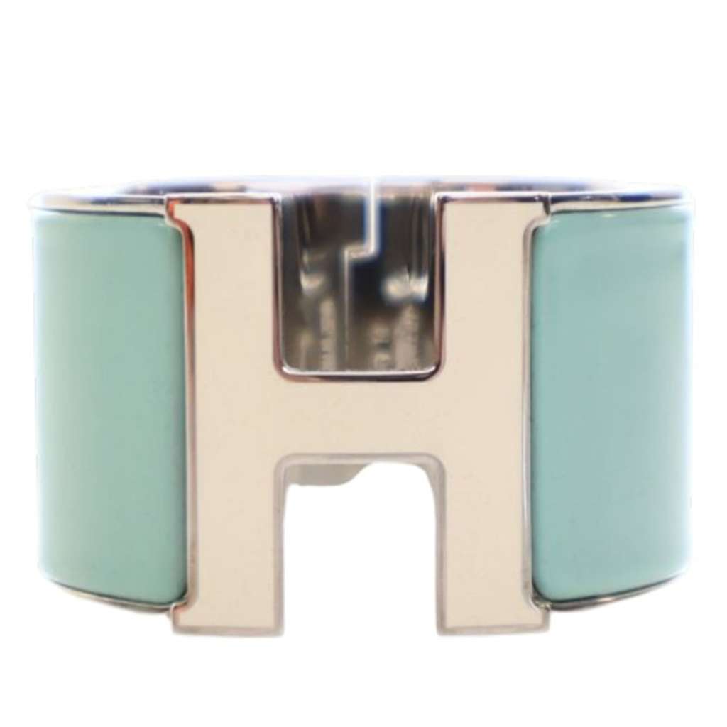 Hermès Extra Large Clic Clac H Bracelet PM Blue Very good condition - Front View