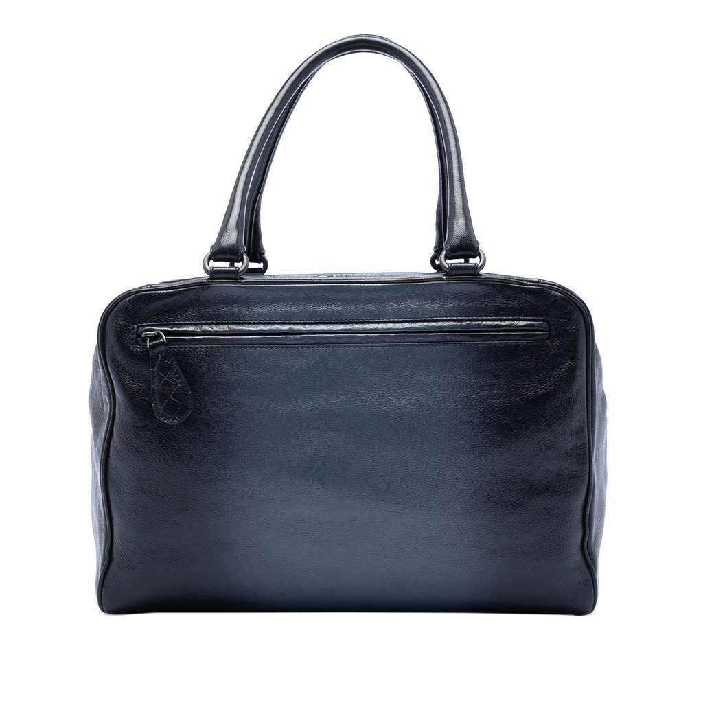 Bottega Veneta Medium Goatskin Madras Sfumato Brera Handbag Blue Leather Very good condition - Front View