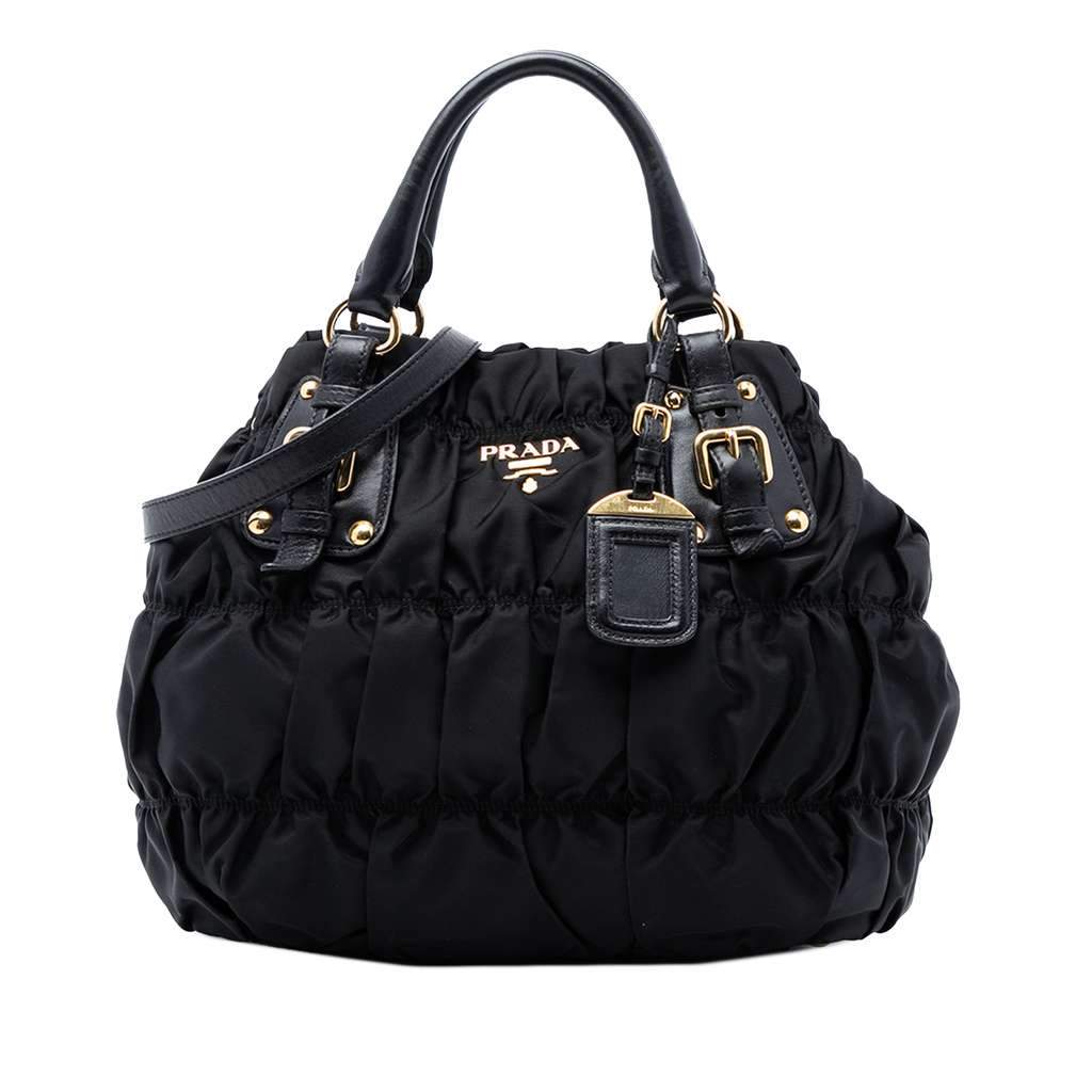 Prada Tessuto Gaufre Satchel Black Very good condition - Front View