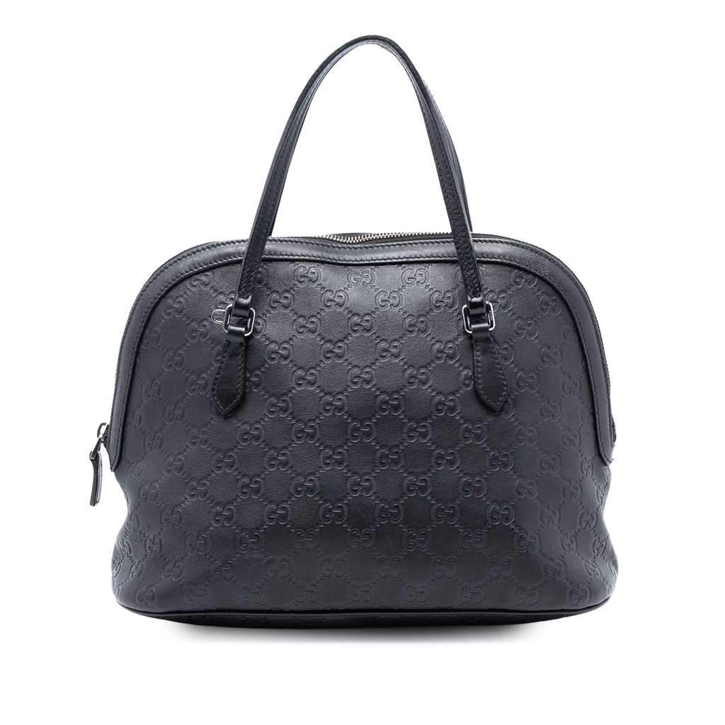 Gucci Medium Guccissima Dome Satchel Black Leather Very good condition - Front View