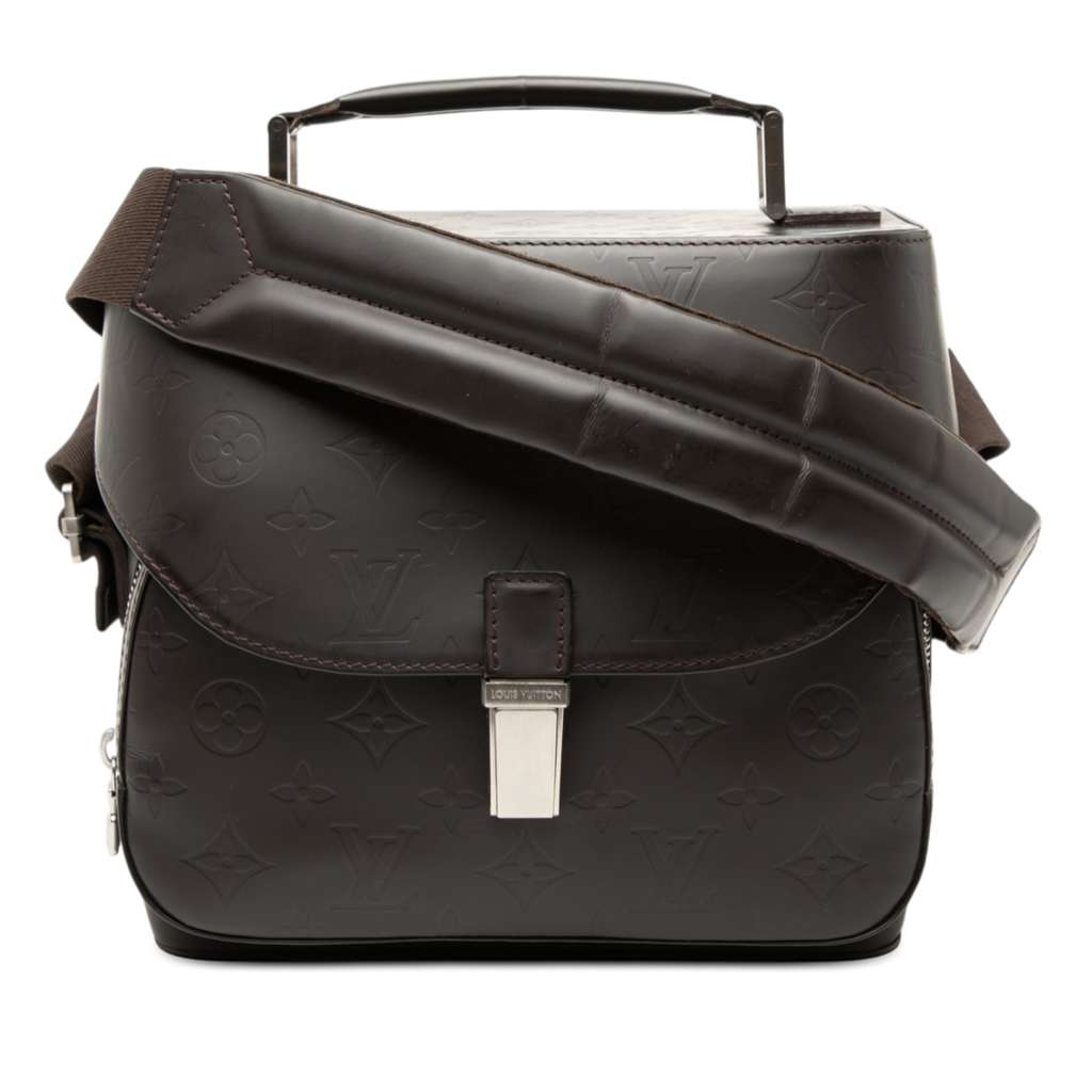 Louis Vuitton Monogram Glace Charly Brown Leather Very good condition - Front View