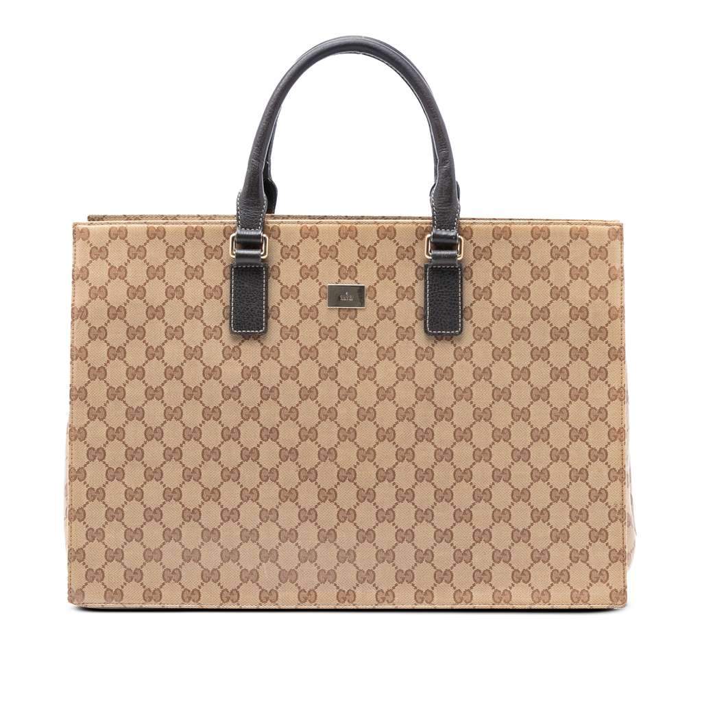 Gucci GG Crystal Business Bag Beige Very good condition - Front View