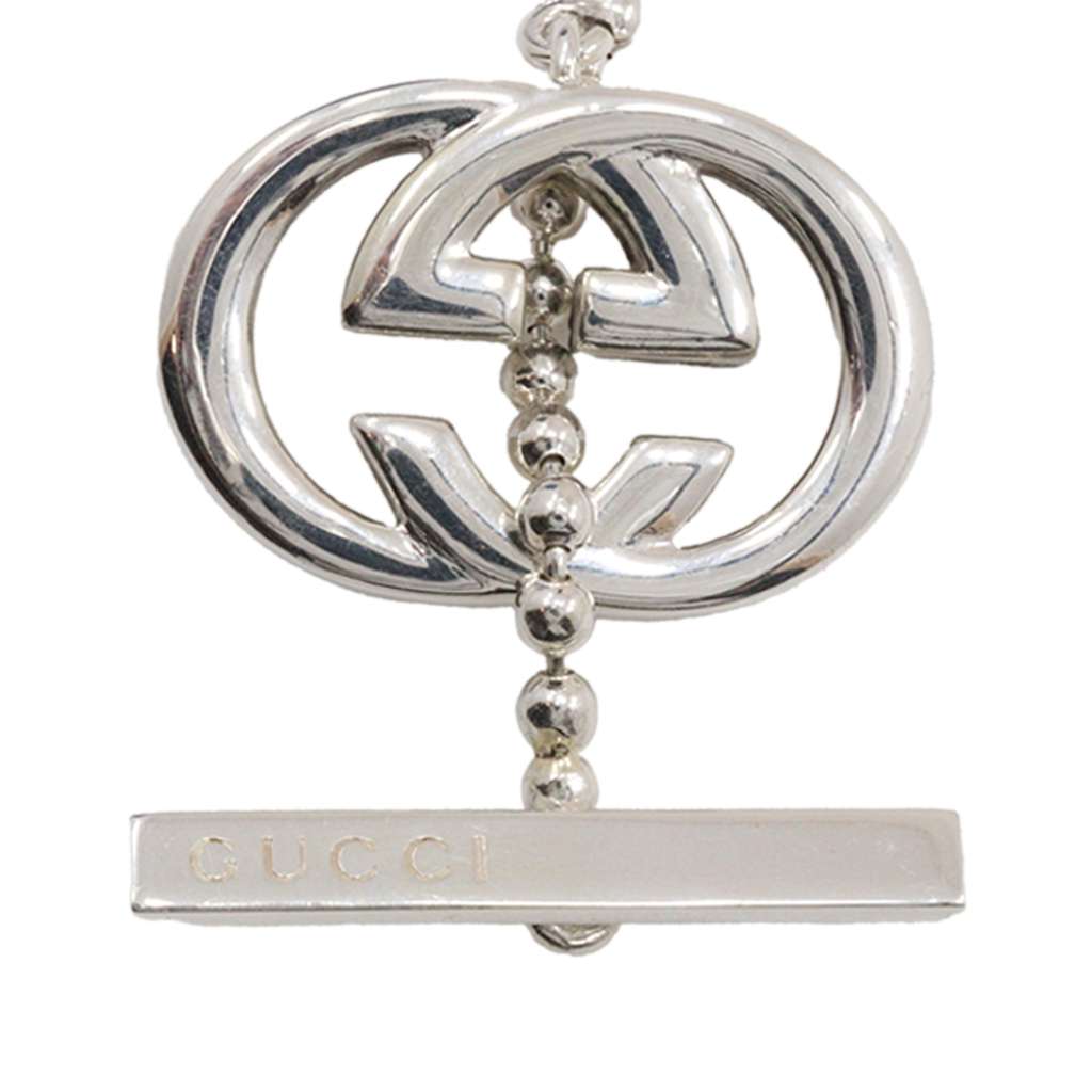 Gucci Sterling Silver Enamel Interlocking G Ball Chain Bracelet Silver Silver Very good condition - Front View