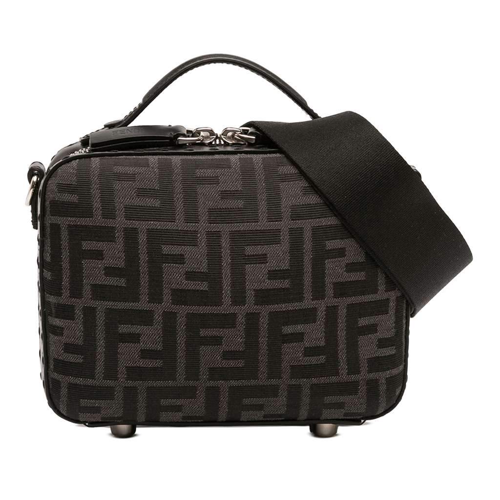 Fendi Mini Zucca Canvas Suitcase Bag Black Canvas Very good condition - Front View