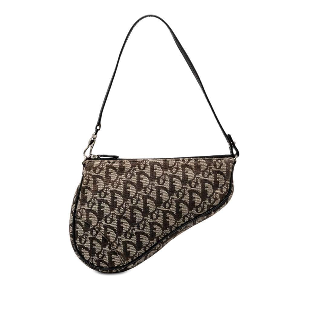 Dior Mini Diorissimo Canvas Saddle Pochette Black Canvas Very good condition - Front View
