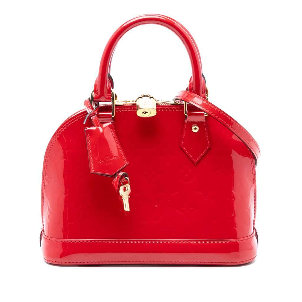 Louis Vuitton Monogram Vernis Alma BB Red Leather Very good condition - Front View