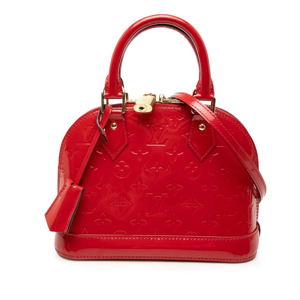 Louis Vuitton Monogram Vernis Alma BB Red Leather Very good condition - Front View