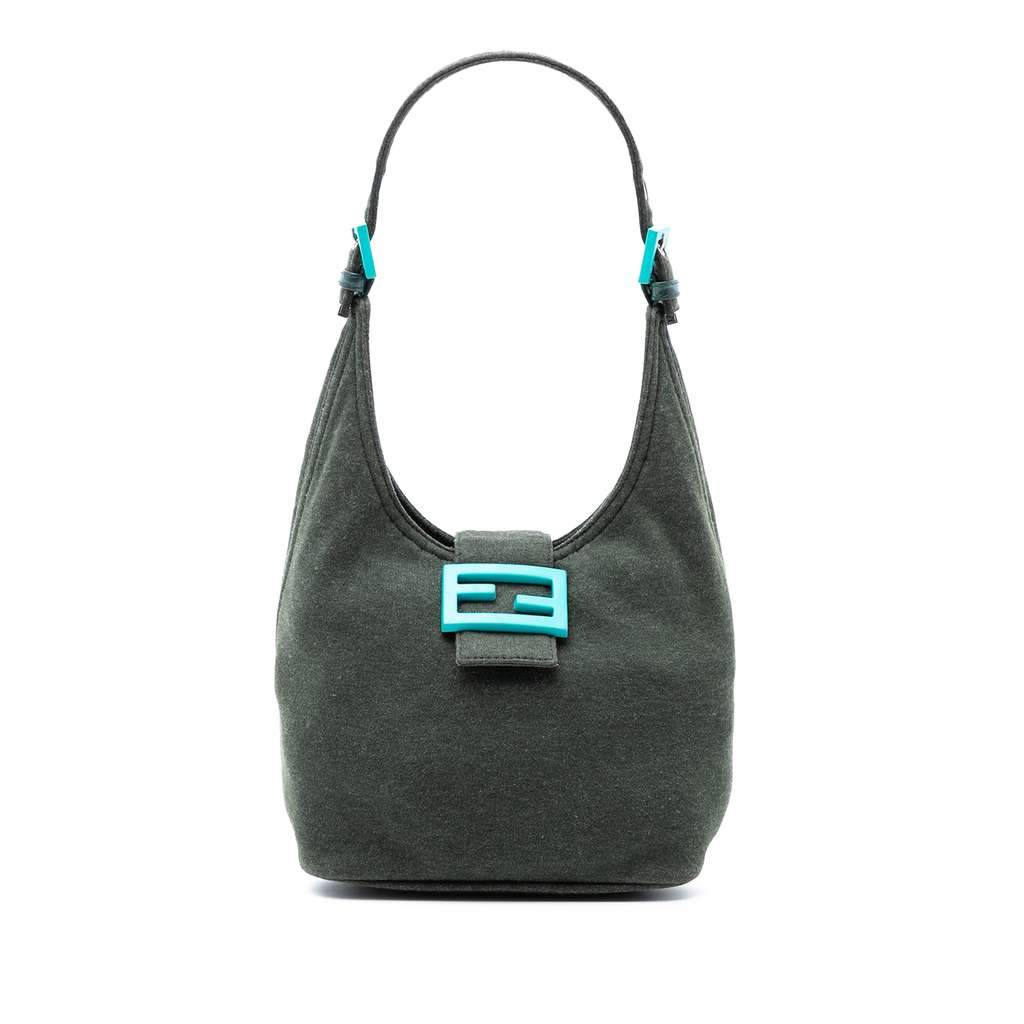 Fendi Cotton Shoulder Bag Green Cotton Very good condition - Front View